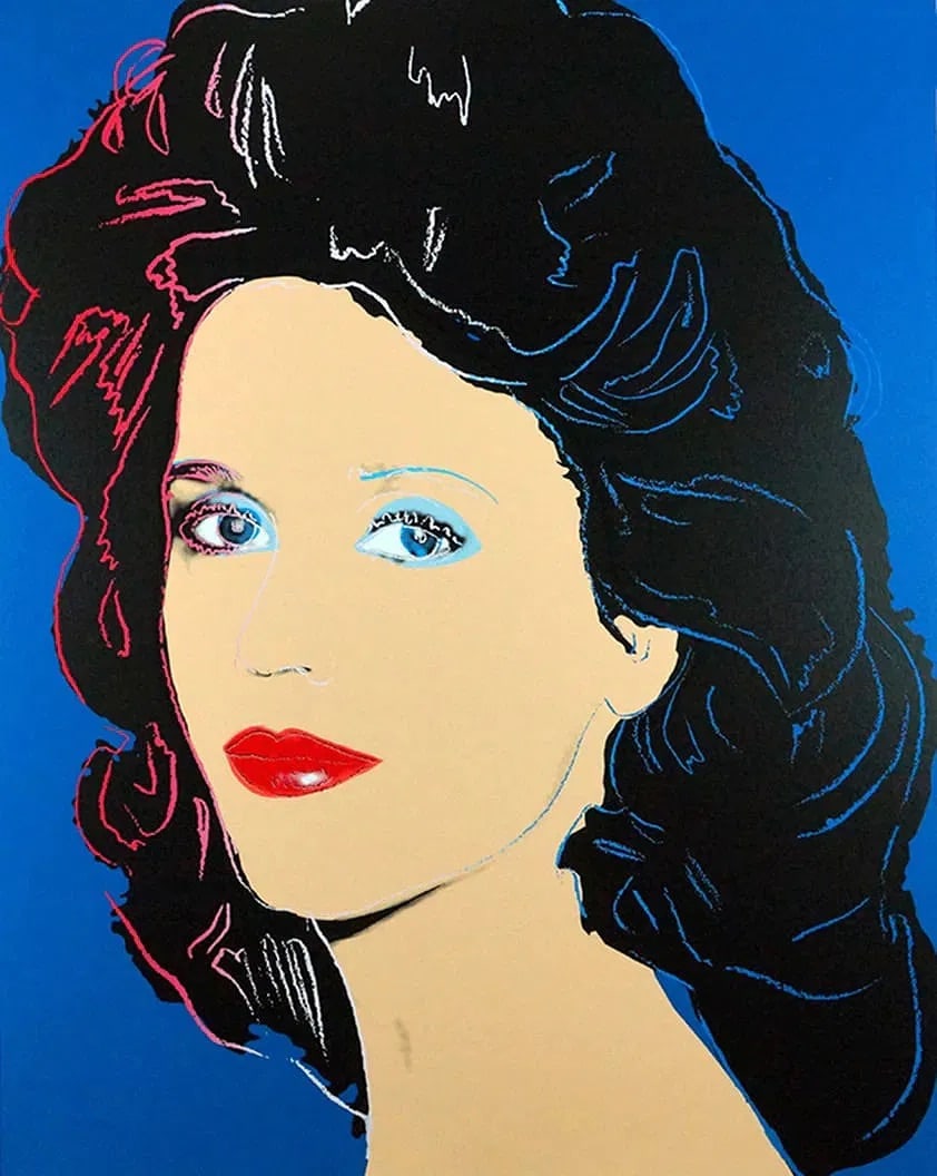 After Andy Warhol (American, 1928-1987) Silkscreen: Andy Warhol (American, 1928-1987) Silkscreen. Jane Fonda, 1982. 39.50 x 31.50 inches. Not hand-signed unless otherwise stated. Photomechanical Print. Lots that contain nudity have been partially