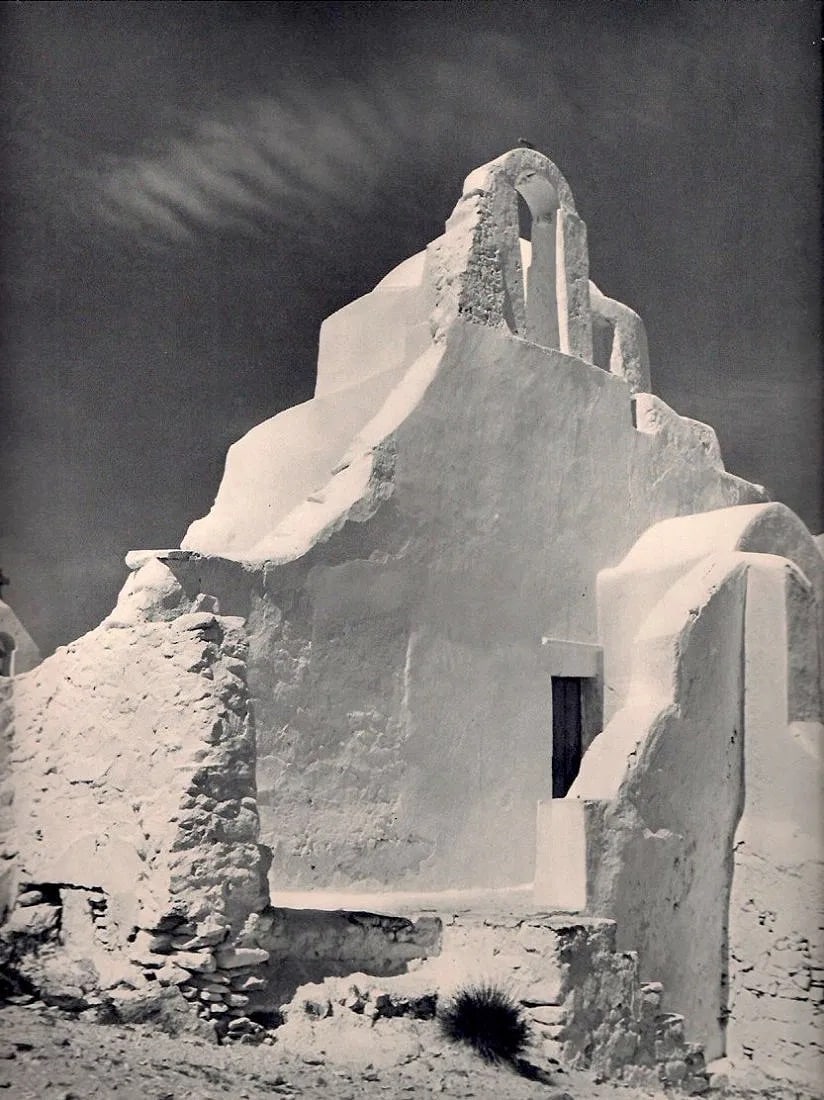 Marcel Gautherot (French, 1910-1996) Print: Marcel Gautherot (French, 1910-1996) Print. Eglise a Mykonos (Grece). Printed in 1940. 9.00 x 11.00 inches Not hand-signed unless otherwise stated. Photomechanical Print. Lots that contain nudity