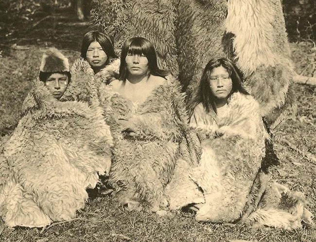 Martin Gusinde (Austrian, 1886-1969) Print: Martin Gusinde (Austrian, 1886-1969) Print. girls of Selk'nam. Chile. Printed in 1931. 5.50 x 8.25 inches. Not hand-signed unless otherwise stated. Photomechanical Print. Lots that contain nudity