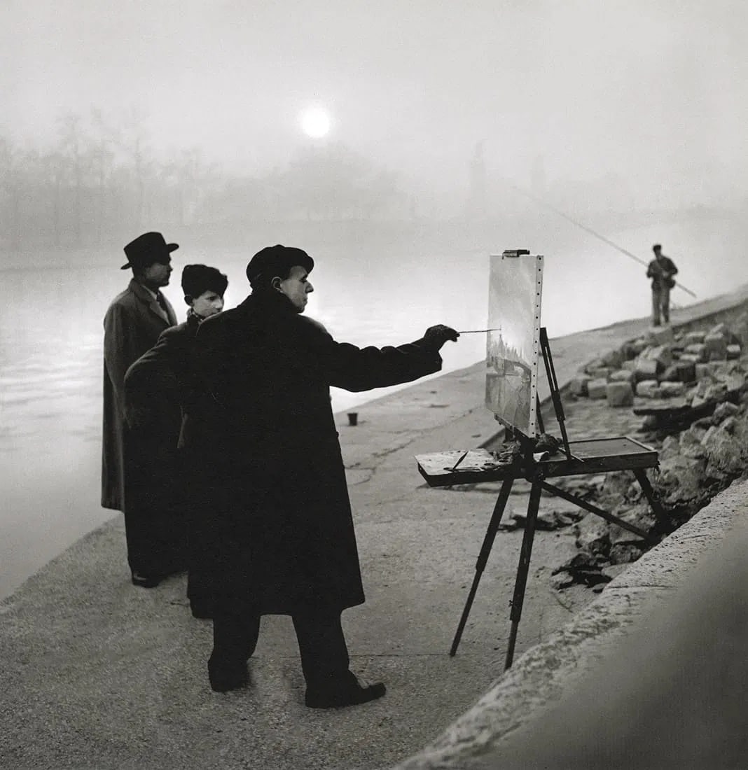 Rene Groebli (Swiss, 1927-2026) Print: Rene Groebli (Swiss, 1927-2026) Print. Paris, "1948". Printed in 2015, Germany. 11.00 x 11.40 inches. Photomechanical Print. Lots that contain nudity have been partially obscured in the listing; unblu