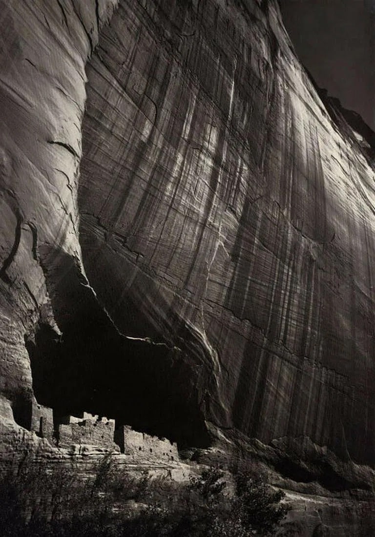 Ansel Adams (American, 1902-1984) Print: Ansel Adams (American, 1902-1984) Print. Canyon de Chelly National Monumnet, Arizona, Navajo. Printed in 1949, USA. Walter J. Mann Company. 12.00 x 8.50 inches. Photo Engraving.. Not hand-signed unles
