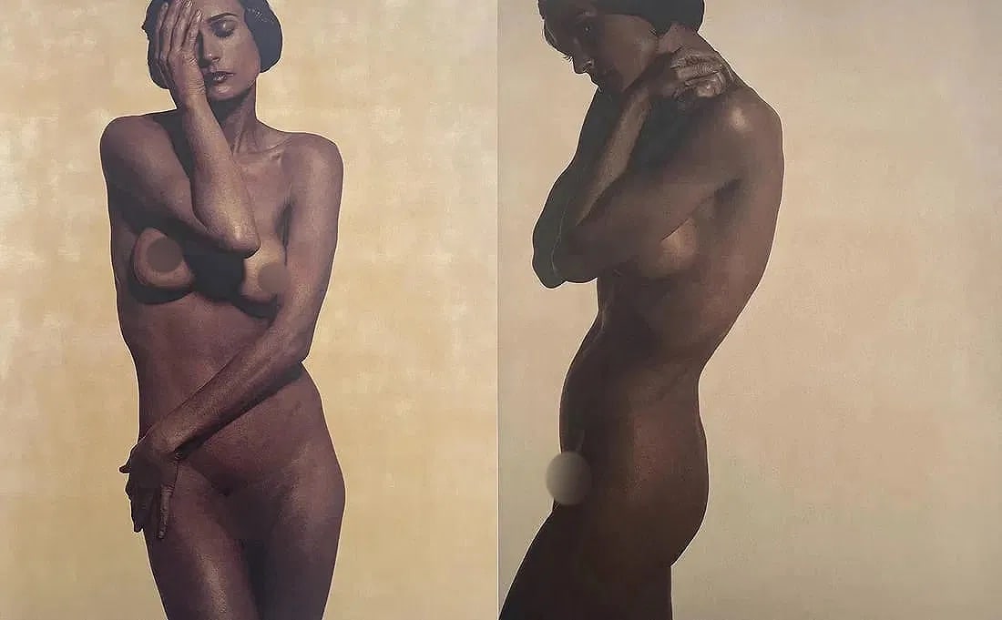 Karl Lagerfeld (German, 1933-2019) Set of Two, Demi Moore, Prints: Karl Lagerfeld (German, 1933-2019) Set of Two Demi Moore Prints. Printed in 1997. From an edition of 5000. 14.00 x 11.30 inches (each). Unsigned and unnumbered. Photomechanical Print. Lots that