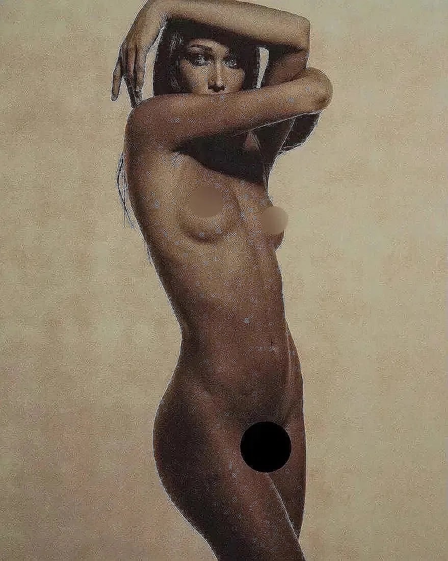 Karl Lagerfeld (German, 1933-2019) Print: Karl Lagerfeld (German, 1933-2019). Carla Bruni 1997 Print. 10.75 x 13.35 inches. Photomechanical Print. Lots that contain nudity have been partially obscured in the listing; unblurred images are