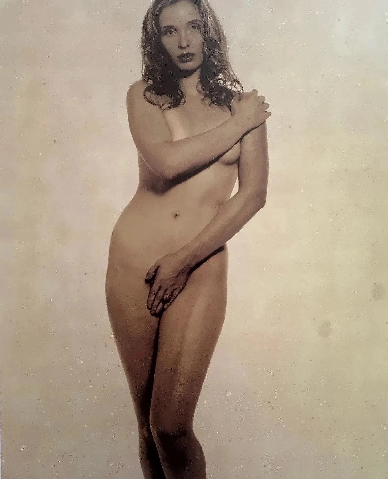Karl Lagerfeld (German, 1933-2019) Julie Delpy Print: Karl Lagerfeld (German, 1933-2019) Julie Delpy Print. Printed in 1997. From an edition of 5000. 14.00 x 11.30 inches. Unsigned and unnumbered. Photomechanical Print. Lots that contain nudity have