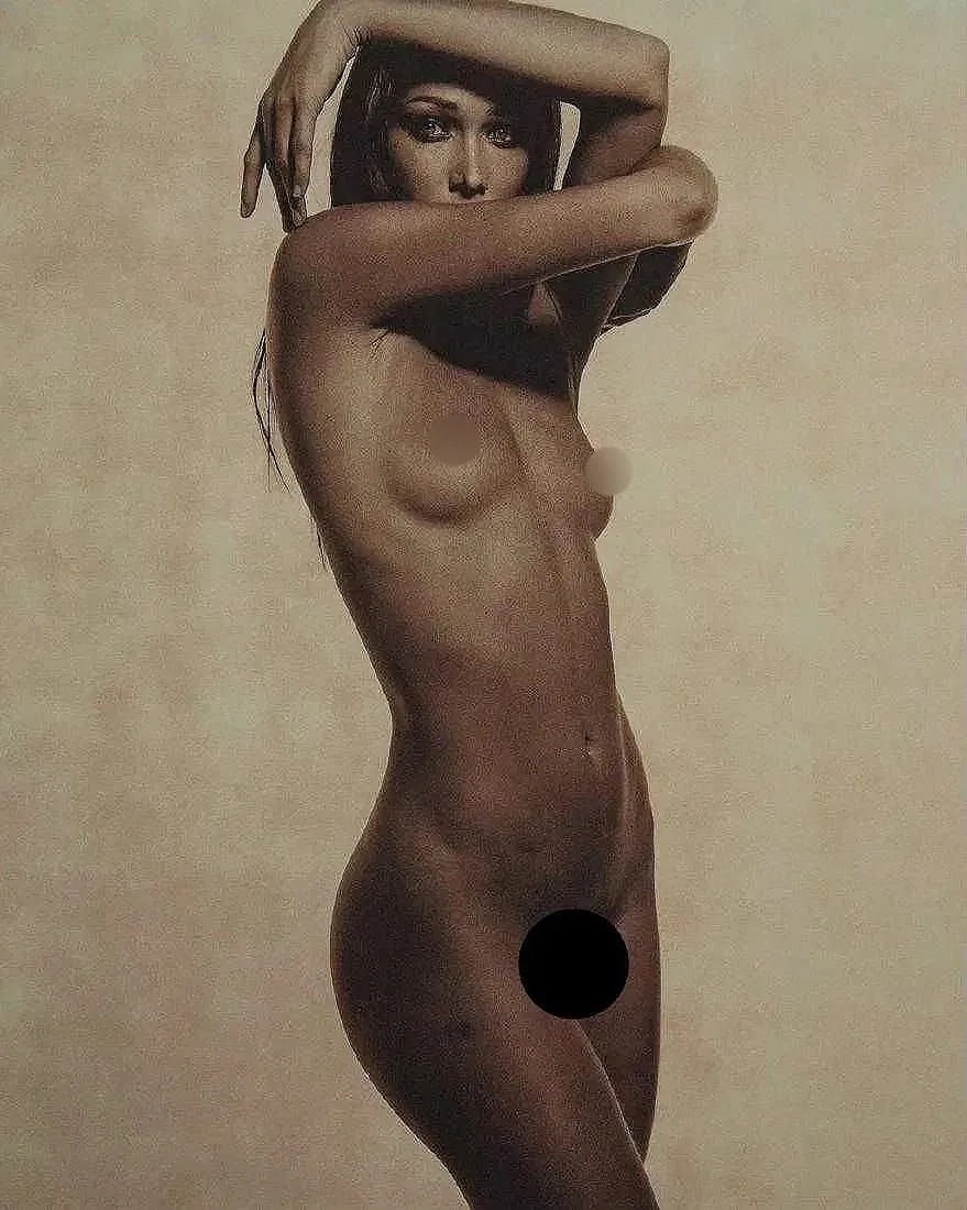 Karl Lagerfeld (German, 1933-2019): Karl Lagerfeld (German, 1933-2019). Carla Bruni 1997 Print. 10.75 x 13.35 inches. Photomechanical Print. Lots that contain nudity have been partially obscured in the listing; unblurred images are