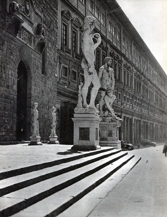 Ermanno Biagini Print: Ermanno Biagini Print. "Perspective". Printed in 1934. 6.00 x 8.00 inches. Not hand-signed unless otherwise stated. Photomechanical Print. Lots that contain nudity have been partially obscured in the