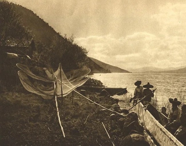 Hugo Brehme (German, 1882-1954) Print: Hugo Brehme (German, 1882-1954) Print. Lake Patzcuaro. Printed in 1925. 7.50 x 6.00 inches. Not hand-signed unless otherwise stated. Photomechanical Print. Lots that contain nudity have been partially
