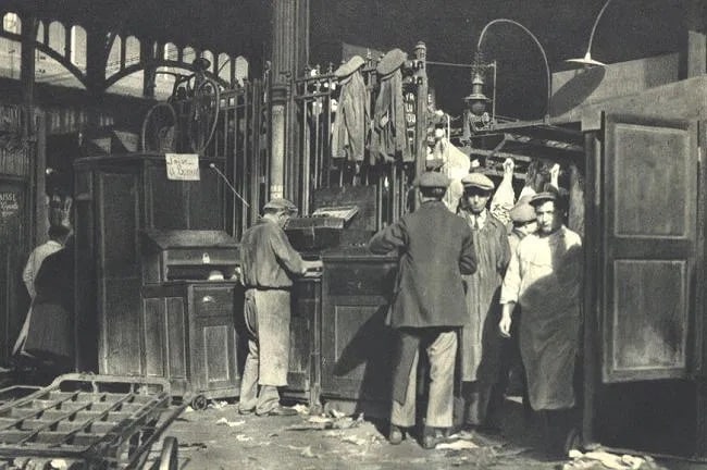 Mario Bucovich (Austrian, 1884-1947) Print: Mario Bucovich (Austrian, 1884-1947) Print. Aux Halles. Printed in 1928. 5.50 x 8.50 inches. Not hand-signed unless otherwise stated. Photomechanical Print. Lots that contain nudity have been