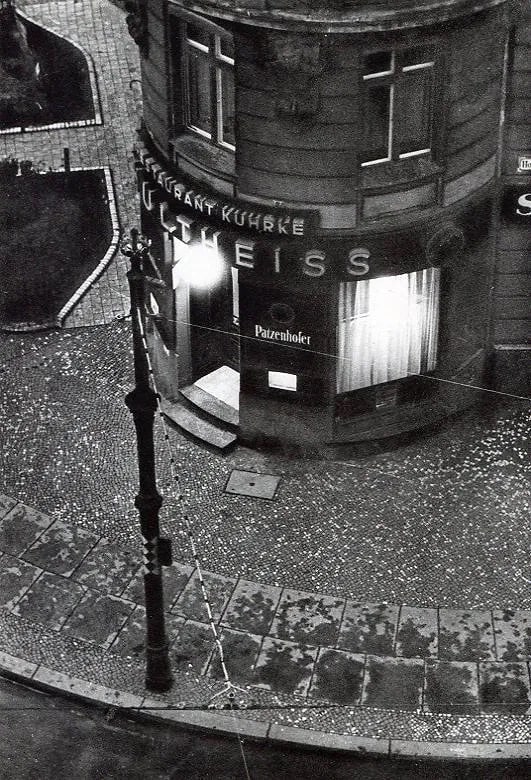 Heinrich Freytag Print: Heinrich Freytag Print. "Street in the Evening". Printed in 1934. 6.00 x 8.00 inches. Not hand-signed unless otherwise stated. Photomechanical Print. Lots that contain nudity have been partially