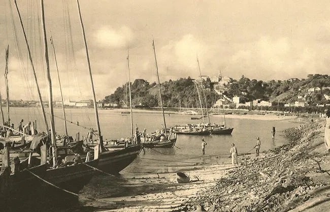Peter Fuss (American, b. 1932) Print: Peter Fuss (American, b. 1932) Print. Fishing boats. Bahia. Printed in 1937. 9.25 x 6.00 Not hand-signed unless otherwise stated. Photomechanical Print. Lots that contain nudity have been partially