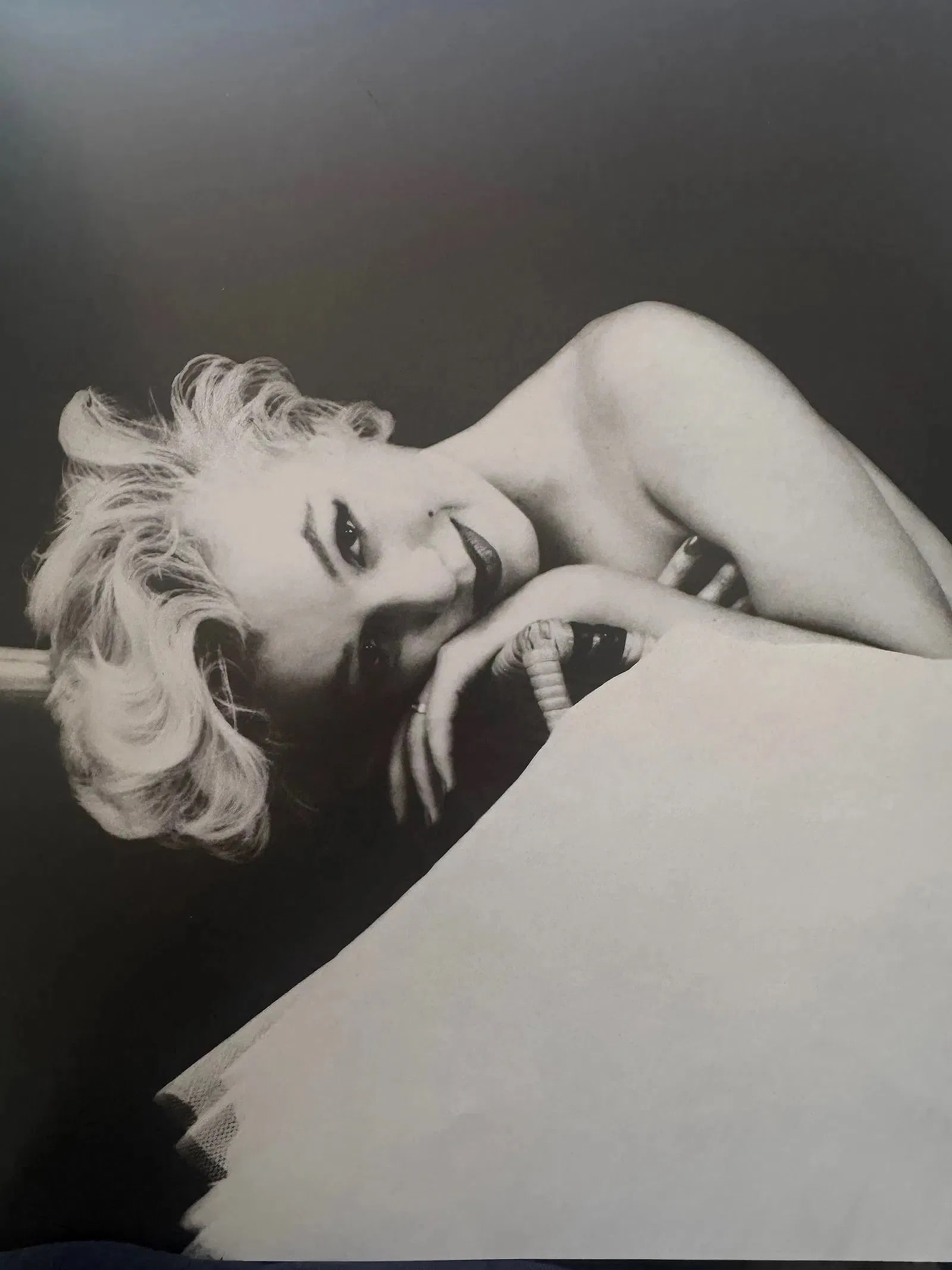 Milton Greene (American, 1922-1985) Print: Milton Greene (American, 1922-1985) Print. Marilyn Monroe, New York, "1956". 9.25 x 9.00 inches. Printed in 1973. Photomechanical Print. Lots that contain nudity have been partially obscured in the