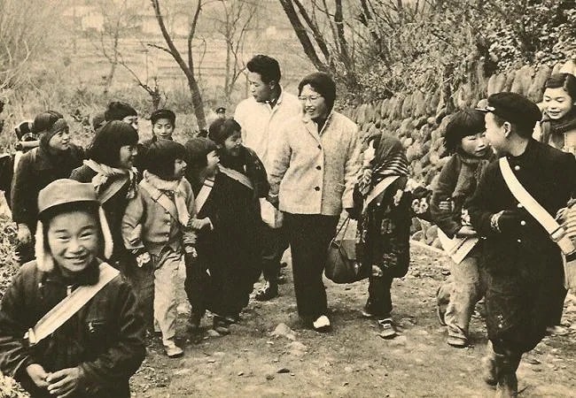 Yasuji Hashimoto Print: Yasuji Hashimoto Print. Students walking. Printed in 1960. 8.00 x 5.50 inches. Not hand-signed unless otherwise stated. Photomechanical Print. Lots that contain nudity have been partially obscured in