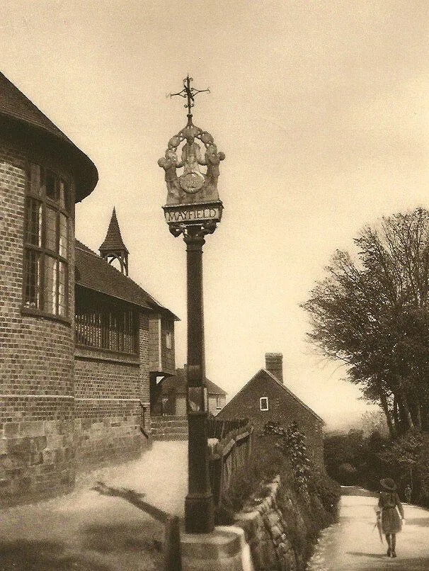 E.O. Hoppe (British, 1878-1972) Print: E.O. Hoppe (British, 1878-1972) Print. Sign post. Mayfield. Sussex. Printed in 1926.60 x 8.00 inches. Not hand-signed unless otherwise stated. Photomechanical Print. Lots that contain nudity have been