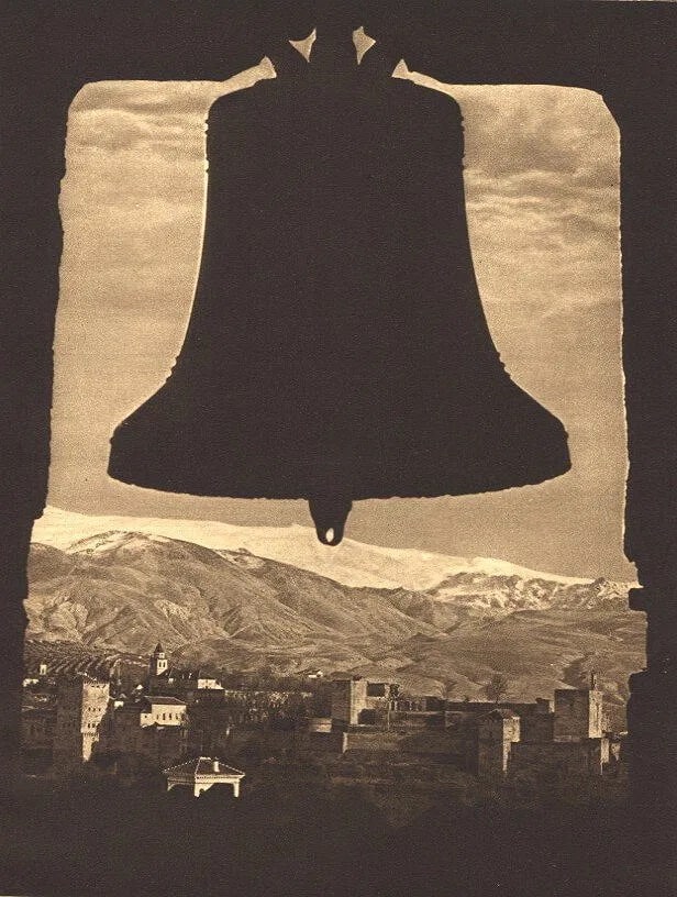 Kurt Hielscher (German, 1881-1948) Print: Kurt Hielscher (German, 1881-1948) Print. Bell tower. Alhambra. Granada. Printed in 1922. 6.25 x 8.00 inches. Not hand-signed unless otherwise stated. Photomechanical Print. Lots that contain nudity h