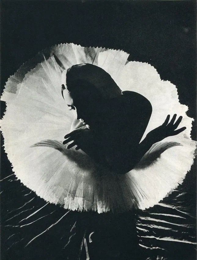 Serge Lido (France, 1906-1984) Print: Serge Lido (France, 1906-1984) Print. Ludmilla Tcherina, Dying Swan. Printed in 1960. 7.00 x 10.00 inches. Not hand-signed unless otherwise stated. Photomechanical Print. Lots that contain nudity have