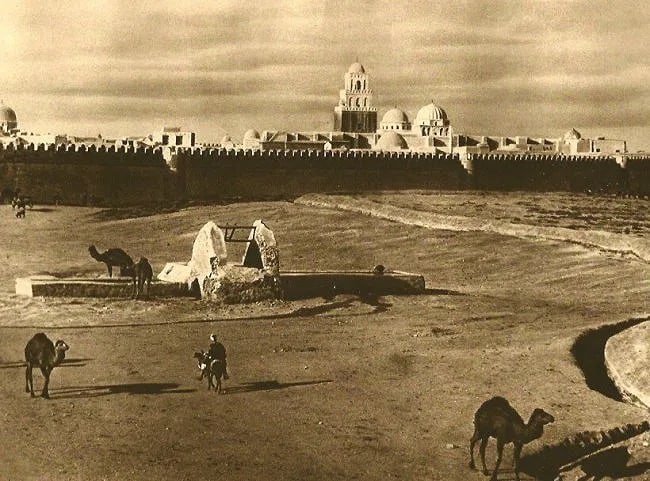 Lehnert & Landrock (German-Tunisian, active 1904–1940s) Print: Lehnert & Landrock (German-Tunisian, active 1904–1940s) Print. Great Mosque Kairuan. Printed in 1924. 8.25 x 6.00 inches. Not hand-signed unless otherwise stated. Photomechanical Print. Lots that