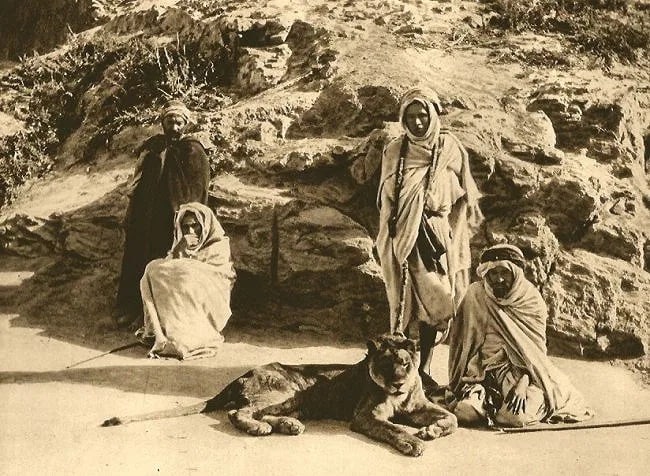 Lehnert & Landrock (German-Tunisian, active 1904–1940s) Print: Lehnert & Landrock (German-Tunisian, active 1904–1940s) Print. Monks in South Oran. Printed in 1924. 8.25 x 6.00 inches. Not hand-signed unless otherwise stated. Photomechanical Print. Lots that