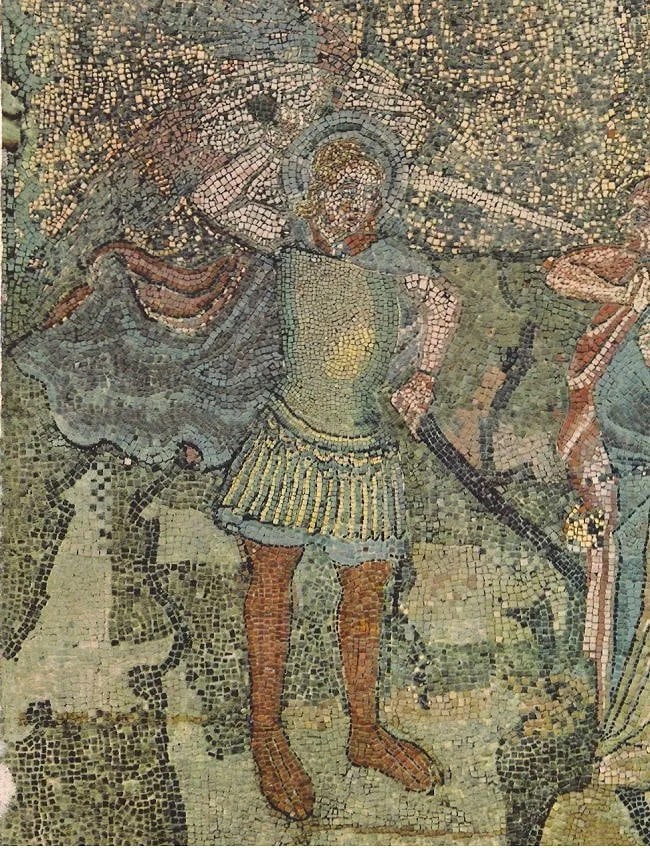 Alexander Paul Print: Alexander Paul Print. Mosaic, Archangel. Printed in 1950-60. 10.00 x 13.00 inches. Not hand-signed unless otherwise stated. Photomechanical Print. Lots that contain nudity have been partially