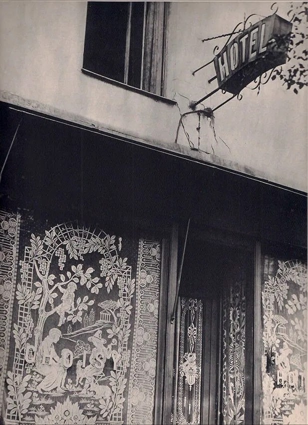 Peter Powell Print: Peter Powell Print. Hotel. Printed in 1932. 8.00 x 10.00 inches. Not hand-signed unless otherwise stated. Photomechanical Print. Lots that contain nudity have been partially obscured in the listing;