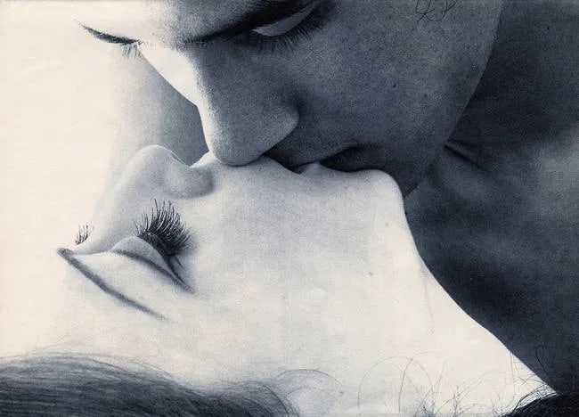 Kishin Shinoyama (Japanese, 1940-2024) Print: Kishin Shinoyama (Japanese, 1940-2024) Print. Kiss. Printed in 1968. 8.00 x 14.00 inches. Not hand-signed unless otherwise stated. Photomechanical Print. Lots that contain nudity have been partially