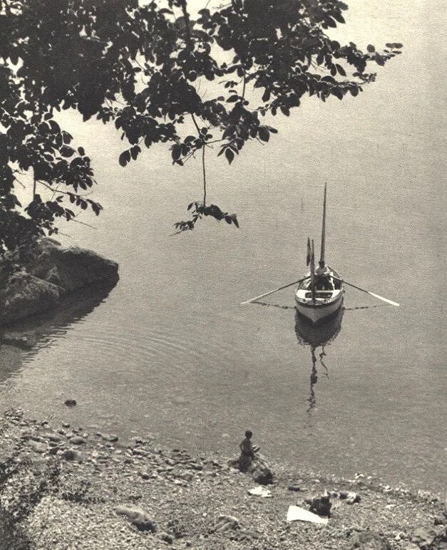 Prokes, F.E. Print: Prokes, F.E. Print. Rowboat. Printed in 1931. 6.25 x 7.75 inches. Not hand-signed unless otherwise stated. Photomechanical Print. Lots that contain nudity have been partially obscured in the listing; 