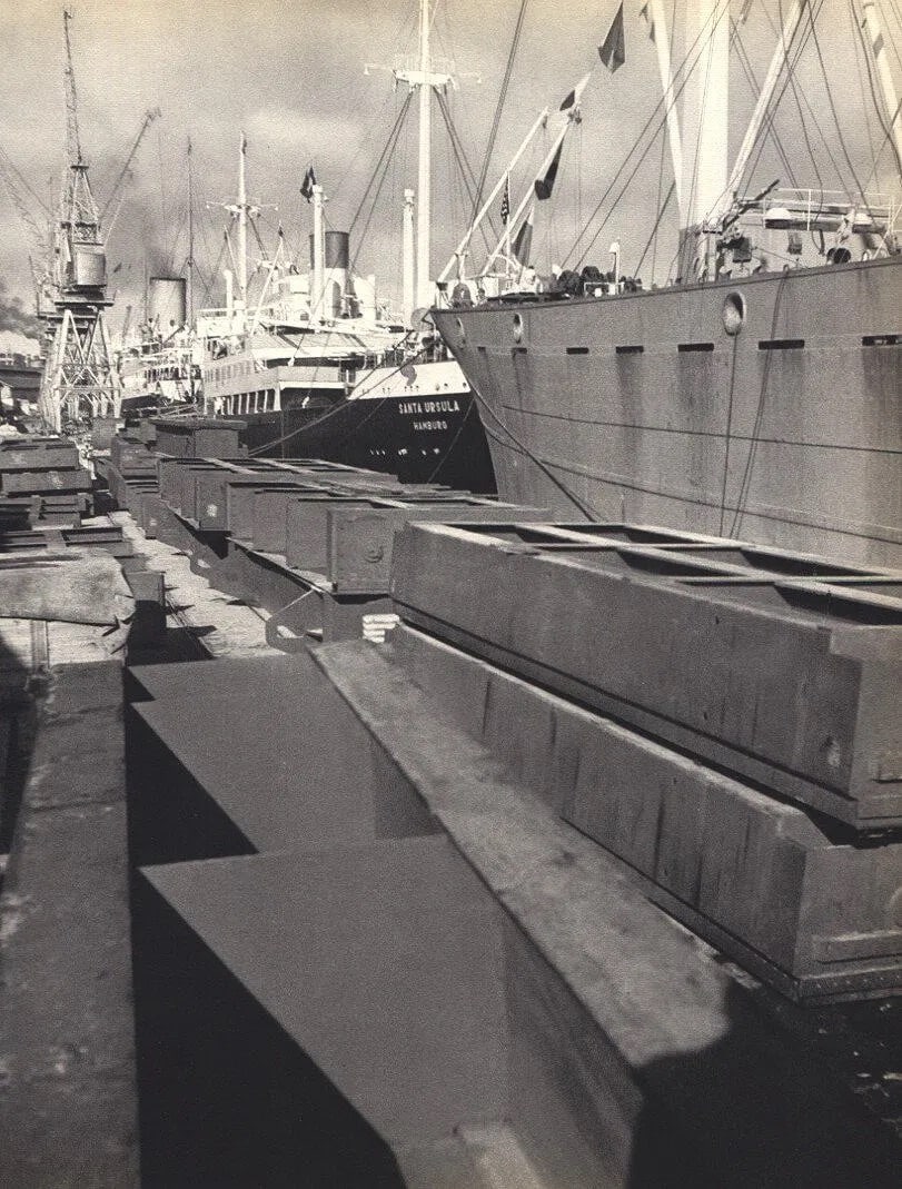 Pierre Verger (French, 1902-1996) Print: Pierre Verger (French, 1902-1996) Print. Bahia port docks. Printed in 1955. 8.00 x 10.75 inches. Not hand-signed unless otherwise stated. Photomechanical Print. Lots that contain nudity have been