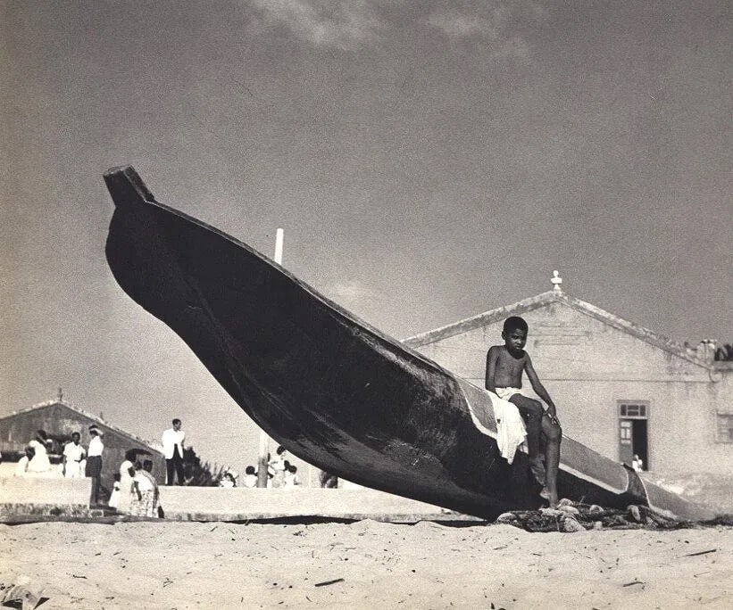 Pierre Verger (French, 1902-1996) Print: Pierre Verger (French, 1902-1996) Print. Canoe on the Beach. Rio Vermelho. Printed in 1955. 8.25 x 6.75 inches. Not hand-signed unless otherwise stated. Photomechanical Print. Lots that contain nudity
