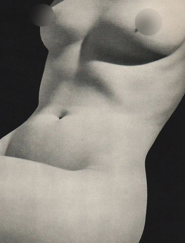 Roger Schall (French, 1904-1995) Print: Roger Schall (French, 1904-1995) Print. Womans Torso. Printed in 1954. 7 x 9.5 inches. Not hand-signed unless otherwise stated. Photomechanical Print. Lots that contain nudity have been partially obsc