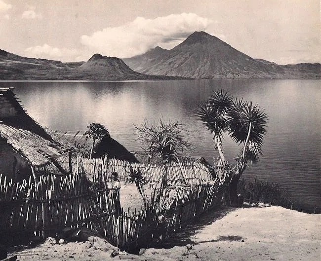 Estelle Campbell Print: Estelle Campbell Print. Guatema, Lake Atitlan. Printed in 1939. 9.00 x 7.00 inches. Not hand-signed unless otherwise stated. Photomechanical Print. Lots that contain nudity have been partially