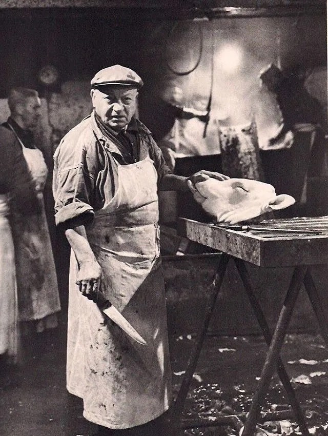 Robert Doisneau (French, 1912-1994) Print: Robert Doisneau (French, 1912-1994) Print. Scalded Veal, "1968". Printed in 1979. 7.00 x 9.00 inches. Not hand-signed unless otherwise stated. Photomechanical Print. Lots that contain nudity have been