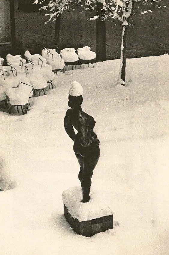 Andre Kertesz (Hungarian-born, 1894- 1985) Print: Andre Kertesz (Hungarian-born, 1894- 1985) Print. Sculpture, MOMA "1967". Printed in 1973. 6.00 x 9.00 inches. Not hand-signed unless otherwise stated. Photomechanical Print. Lots that contain nudity