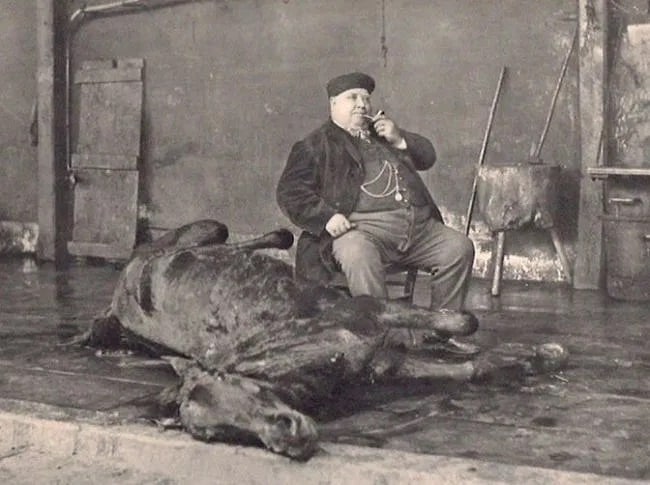 Unknown Print: Unknown Print. Le Directeur de L'abattoir. Printed in 1940. 7.00 x 5.50 inches. Not hand-signed unless otherwise stated. Photomechanical Print. Lots that contain nudity have been partially obscured in