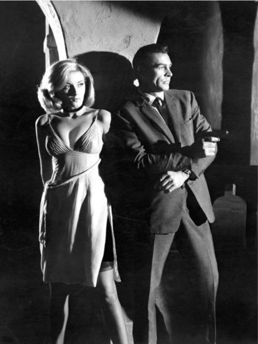 Sean Connery (Scottish, 1930-2020), Daniela Bianchi (Italian, b. 1942) Print: Sean Connery (Scottish, 1930-2020), Daniela Bianchi (Italian, b. 1942) Print. From Russia with Love, "1963". 16.00 x 22.00 inches.Not hand-signed unless otherwise stated. Photomechanical Print. Lots