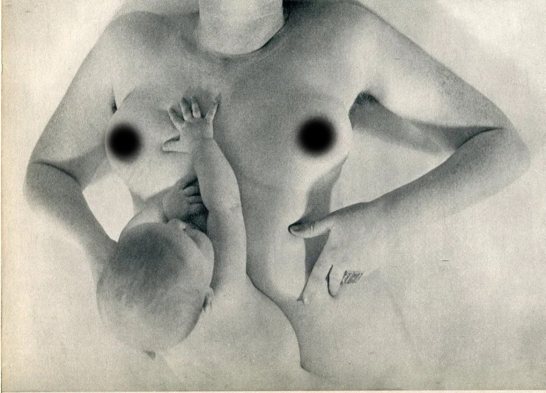 Binia Bill (Swiss, 1904-1988) Print: Binia Bill (Swiss, 1904-1988) Print. Mother and Baby, Nude. Printed in 1935, France. 5.00 x 7.00 inches. Not hand-signed unless otherwise stated. Photomechanical Print. Lots that contain nudity have b