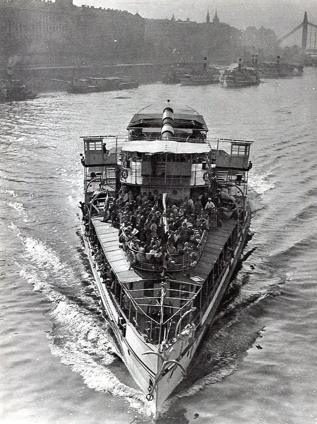 Rudolf Balogh (Hungarian, 1879-1944) Print: Rudolf Balogh (Hungarian, 1879-1944) Print. River Steamer. Printed in 1934, United Kingdom. 6.00 x 8.00 inches. Not hand-signed unless otherwise stated. Photomechanical Print. Lots that contain