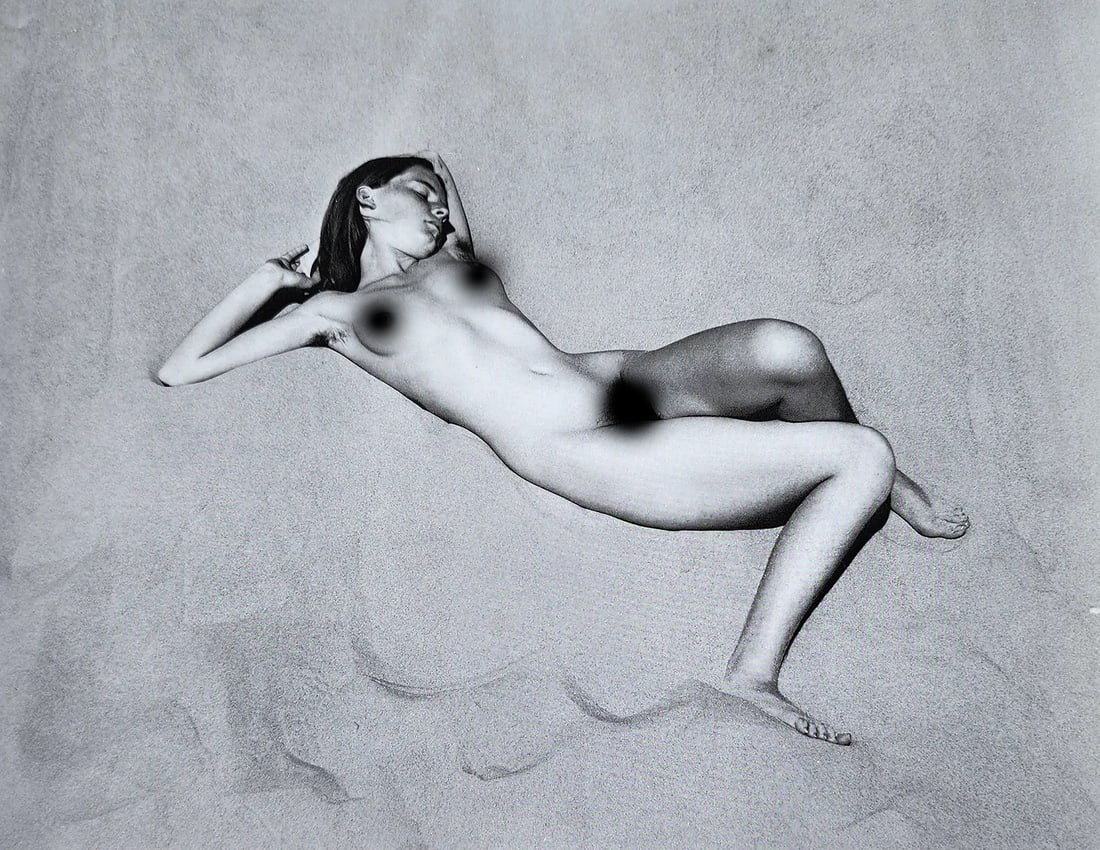 Edward Weston (American, 1886-1958) Print: Edward Weston (American, 1886-1958) Print. Nude #93, "1937". Printed in 1977, USA. 6.50 x 8.50 inches. Not hand-signed unless otherwise stated. Photomechanical Print. Lots that contain nudity have