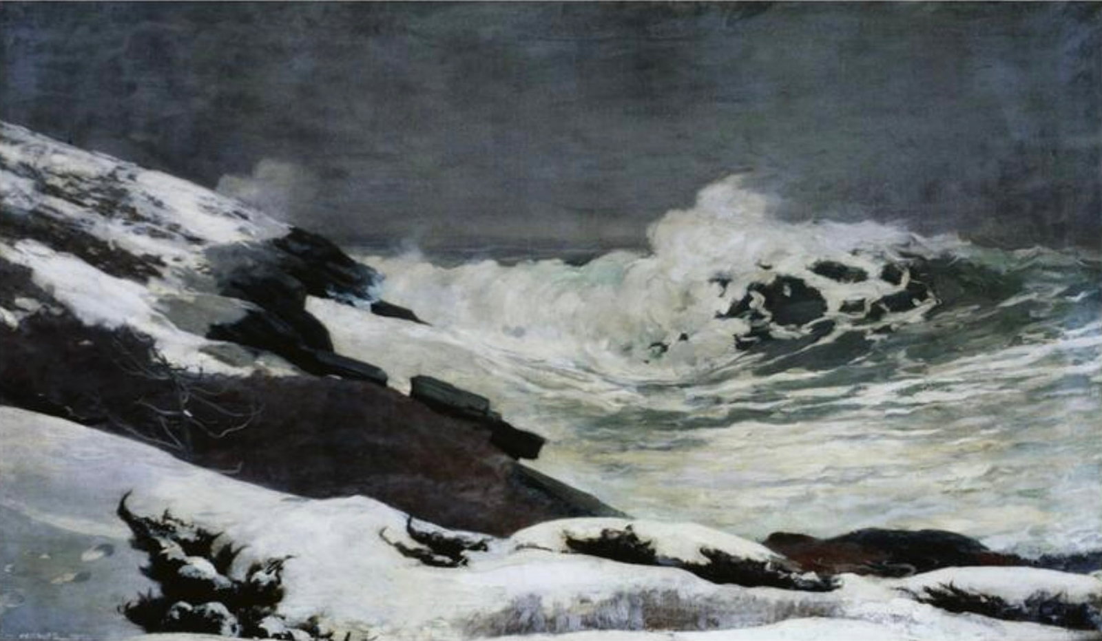 Winslow Homer (American, 1836-1910) Print: Winslow Homer (American, 1836-1910) Print. Winter Coast, "1892". 55.00 x 31.00 inches. Not hand-signed unless otherwise stated. Photomechanical Print. Lots that contain nudity have been partially