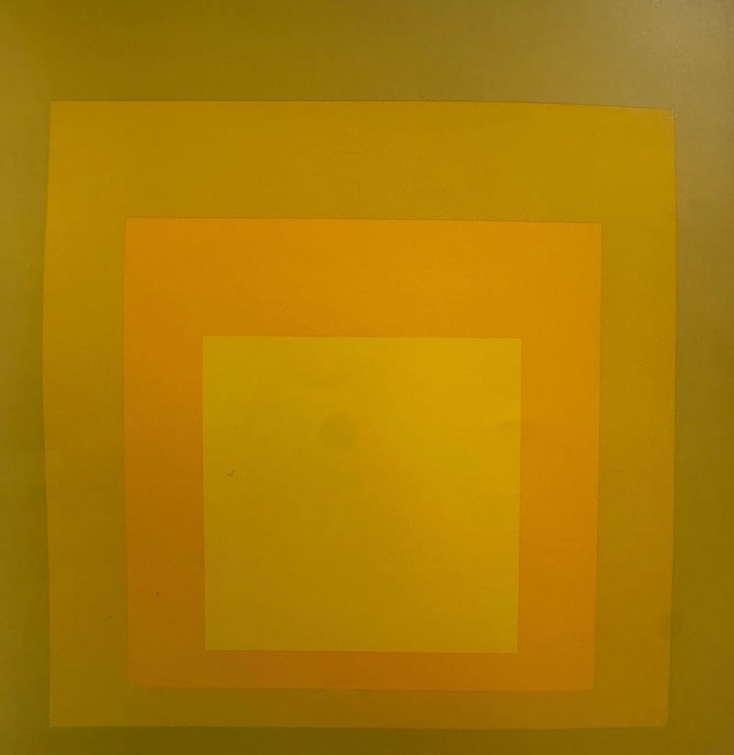 Josef Albers (German, 1888-1976) Print: Josef Albers (German, 1888-1976). Homage to the Square Print. Printed in 1971. 7.40 x 7.50 inches. Not hand-signed unless otherwise stated. Photomechanical Print. Lots that contain nudity have been pa