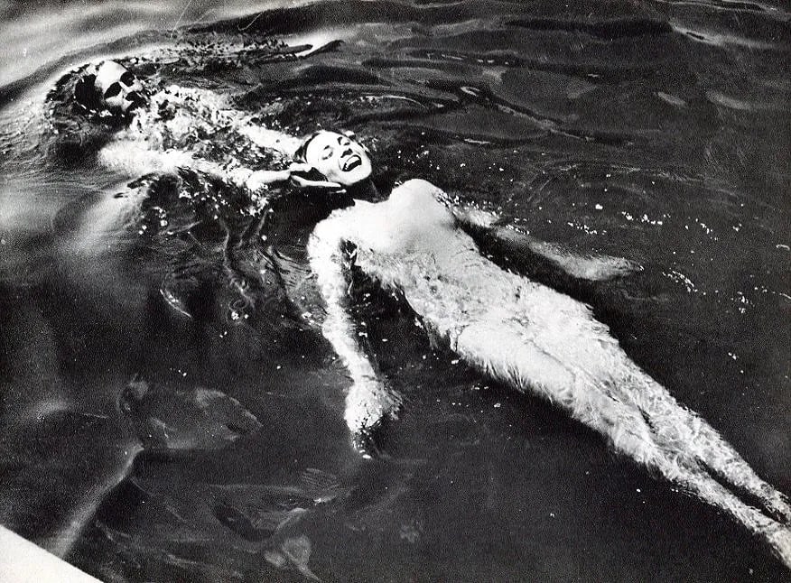 Karas Print: Karas Print. Nude, Pool. Printed in 1934, United Kingdom. 6.00 x 8.00 inches. Not hand-signed unless otherwise stated. Photomechanical Print. Lots that contain nudity have been partially obscured in t