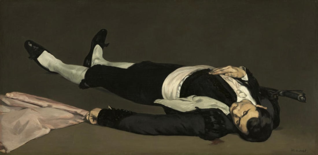 After Edouard Manet (French, 1832-1883) Print: After Edouard Manet (French, 1832-1883) Print. The Dead Toreador, "1864". 20.50 x 10.25 inches. Not hand-signed unless otherwise stated. Photomechanical Print. Lots that contain nudity have been