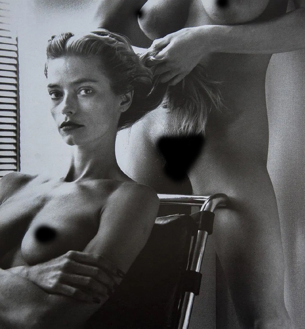Helmut Newton (German-Australian, 1920-2004) Print: Helmut Newton (German-Australian, 1920-2004) Print. Two Playmates, Hollywood, California. Printed in 1987, Germany. 11.00 x 12.00 inches. Not hand-signed unless otherwise stated. Photomechanical
