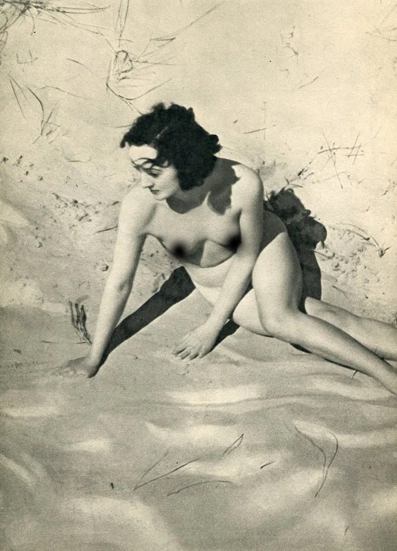 John Everard (British, b. 1949) Print: John Everard (British, b. 1949) Print. Nude, Beach. Printed in 1938, New York. 8.00 x 11.00 inches. Copperplate. Not hand-signed unless otherwise stated. Photomechanical Print. Lots that contain