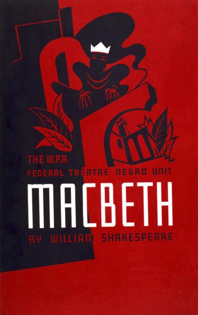 Anthony Velonis (American, 1911-1991) Print: Anthony Velonis (American, 1911-1991) Print. Macbeth, "1936". Bonded to fabric. 15.50 x 25.00 inches. Not hand-signed unless otherwise stated. Photomechanical Print. Lots that contain nudity have