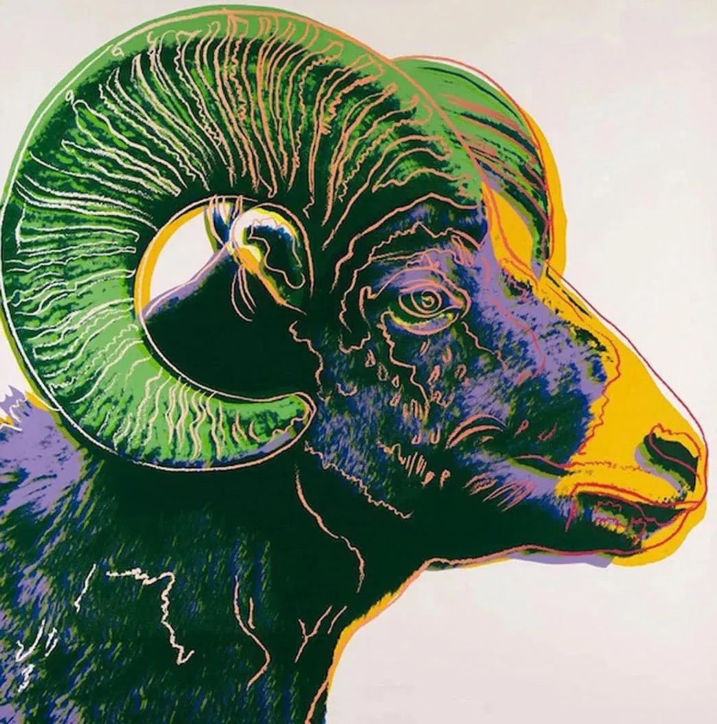 After Andy Warhol (American, 1928-1987) Bighorn Ram Silkscreen (1 of 1)