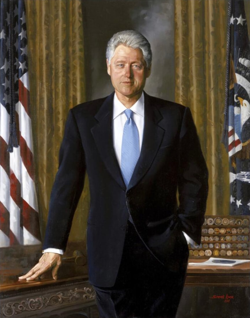 Simmie Knox (American, 1935-2020) Print: Simmie Knox (American, 1935-2020) Print. Bill Clinton, "2001". 19.50 x 24.50 inches. Not hand-signed unless otherwise stated. Photomechanical Print. Lots that contain nudity have been partially