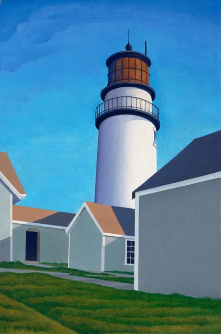After George Copeland Ault (American, 1891-1948) Print: After George Copeland Ault (American, 1891-1948) Print. Highland Light, "1929". 14.00 x 20.00 inches. Not hand-signed unless otherwise stated. Photomechanical Print. Lots that contain nudity have been