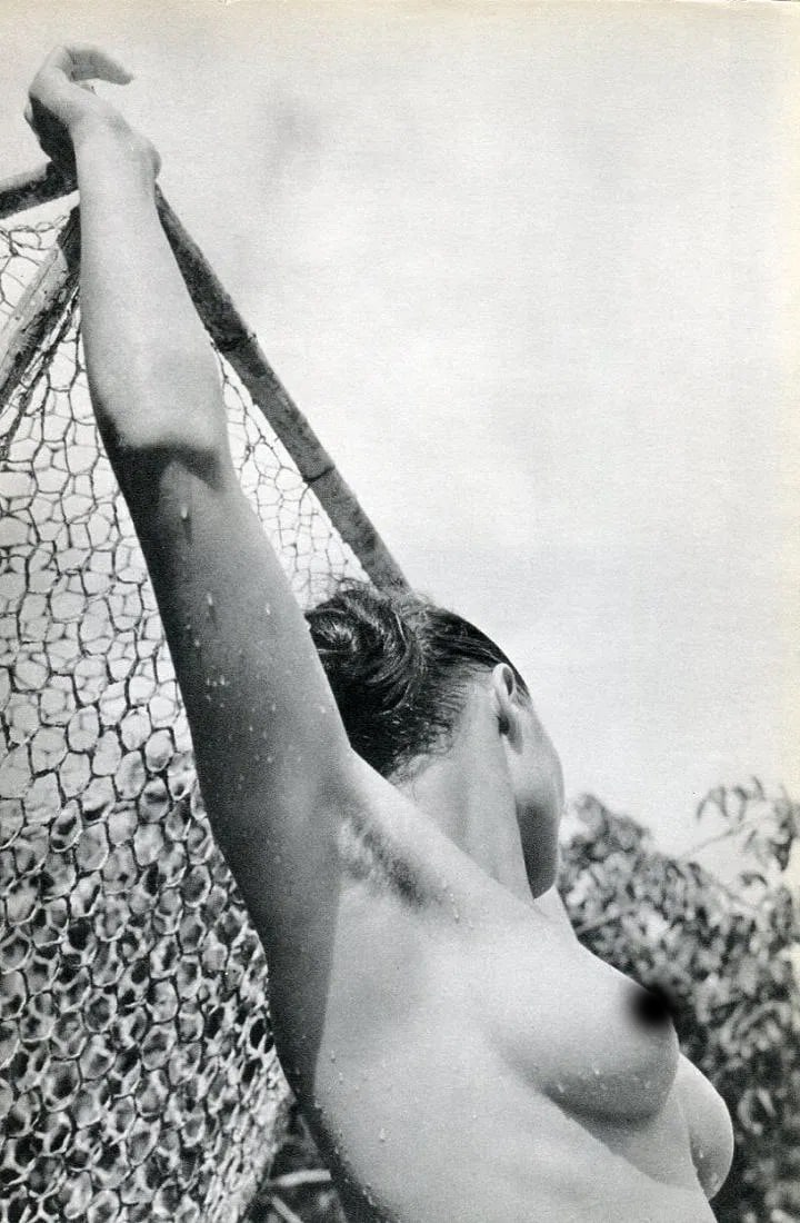RM Clermont (French) Print: RM Clermont (French) Print. Female Nude, Antilles. Printed in 1967, France. 5.00 x 8.00 inches. Not hand-signed unless otherwise stated. Photomechanical Print. Lots that contain nudity have been parti