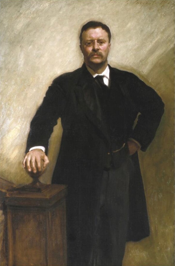 John Singer Sargent (American, 1856-1925) Print: John Singer Sargent (American, 1856-1925) Print. Theodore Roosevelt. 16.50 x 25.00 inches. Not hand-signed unless otherwise stated. Photomechanical Print. Lots that contain nudity have been partially 