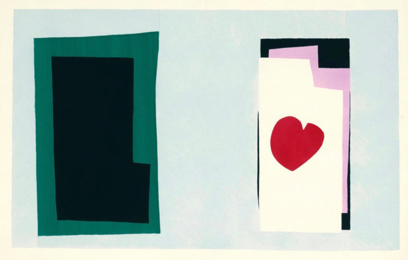 Henri Matisse (French, 1869-1954) Print: Henri Matisse (French, 1869-1954) Print. Le Coeur, "1947". Mounted. 20.00 x 13.75 inches. Not hand-signed unless otherwise stated. Photomechanical Print. Lots that contain nudity have been partially o