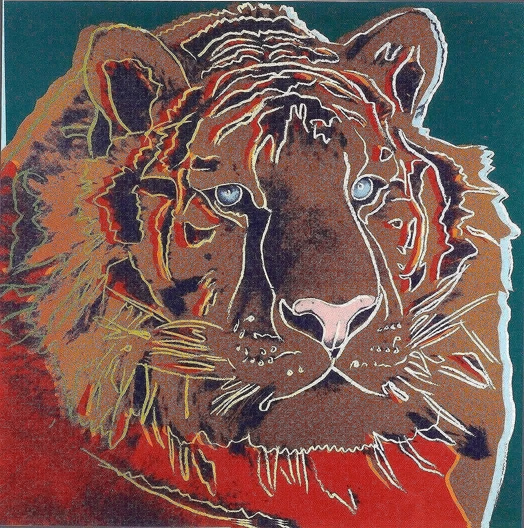 After Andy Warhol (American, 1928-1987) Silkscreen: After Andy Warhol (American, 1928-1987). Andy Warhol "Siberian Tiger, 1983" Silkscreen. Ronald Feldman with printers markings. 38.00 x 38.00 inches. From "Endangered Species". Marked and embossed. Not